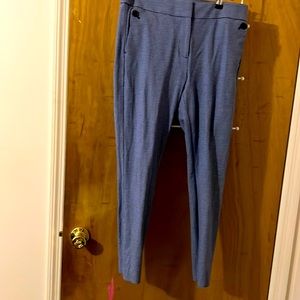 Loft blue and white check pants